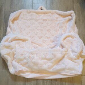 Pottery Barn Kids Anywhere Chair Pink Faux Fur Hearts Slipcover Only mono remove